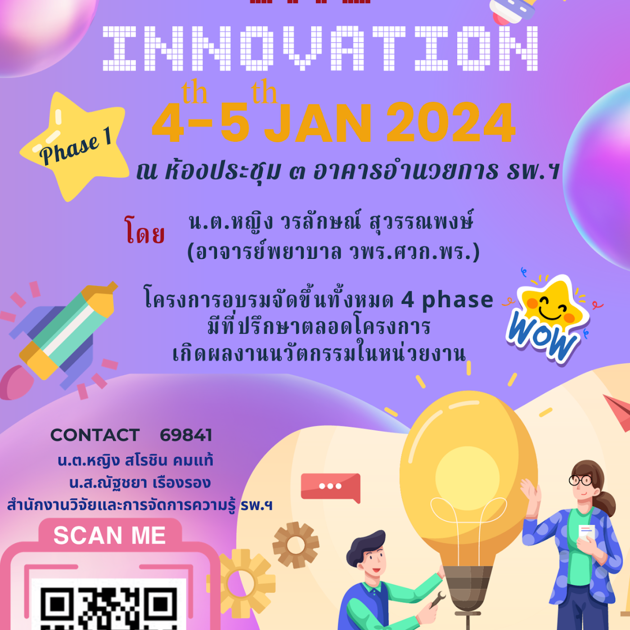 โครงการ “One unit one innovation 2024”  ครั้งที่ ๑ ในวันที่ ๔-๕ ม.ค.๖๗